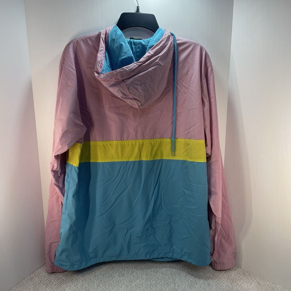 Odd Future Mens M Neon Colorblock Pink Yellow Blue Anorak Jacket ** READ** - Picture 2 of 8